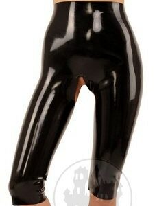 Latex Leggings 3/4 Schnitt - Schritt offen