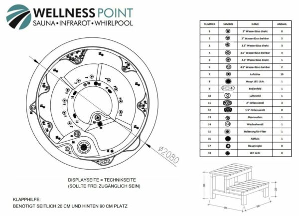 American Outdoor-Whirlpool Genova Sterling Silver / Grey 208 x 208 cm – Bild 15