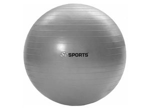ScSPORTS® Gymnastikball – 65cm, mit Pumpe, bis 180 kg, Anti Burst, Rutschfest, Gummi, Silber – Fitnessball, Bürostuhl, Sitzball für Pilates, Yoga,