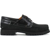 Timberland Authentics 3-Eye Classic Lug Boat Shoes - Herren Loafers Bootsschuhe Schuhe Leder Schwarz TB0A2A2C001