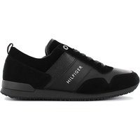 Tommy Hilfiger Iconic Leather Suede  - Herren Sneakers Schuhe Schwarz FM0FM00924-990