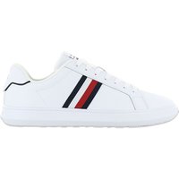 Tommy Hilfiger Corporate Leather Cup Stripes - Herren Schuhe Weiß FM0FM04732YBS