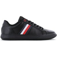 Tommy Hilfiger Essential Leather Cupsole - Herren Sneakers Schuhe Leder Schwarz FM0FM04921-0GK