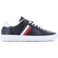 Tommy Hilfiger Essential Leather Cupsole - Herren Sneakers Schuhe Leder Dunkelblau FM0FM04921-DW5