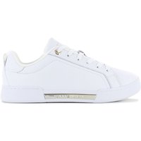 Tommy Hilfiger Chique Court Sneaker - Damen Schuhe Leder Weiß FW0FW07634-YBS