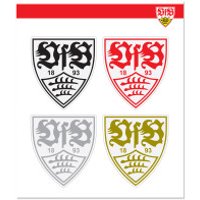 Mit dem 4er Set transparenter VfB Aufkleber in unterschiedlichen Farben kannst du überall deine Verbundenheit zum VfB zeigen.