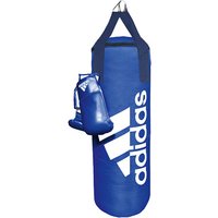 Der Adidas Box Set Blue Corner Boxing Kit – 2 in 1! - Der Adidas Box Set Blue Corner Boxing Kit ist aus einem langlebigen und strapazierfähigem Canvas Material gefertigt. Zusätzlich ist der Trainings-Bag mit Textilien gefüllt – Somit besitzt der Boxsack einen optimalen Schlagwiderstand. Für Sicherheit und Komfort beim Training sorgt der verstärkte Schaumstoffeinsatz der Boxhandschuhe. - Produktdetails Boxsack: - Material: Canvas - Maße (LxB): 80x30 cm - Gewicht:18 kg - Farbe: Blau/Weiß - Produktdetails Boxhandschuhe: - FLX 3.0 Kunstleder - Blau/Weiß - Im Lieferumfang enthalten: - 1 Paar Boxhandschuhe (Onesize) - 1 Boxsack