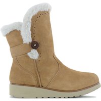 Skechers Keepsakes Wedge - Cozy Peak - Damen Winter Stiefel Gefüttert Boots Leder Braun 49811-TAN