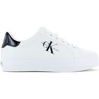 Calvin Klein Bold Vulc Flatf Lace LTH MET - Damen Plateau Sneakers Schuhe Weiß YW0YW01393-01W